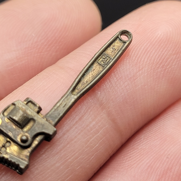 Vintage Brass Miniature Wrench Charm - Picture 4 of 6